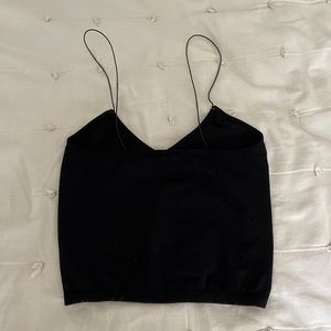 Free People black skinny strap seamless brami tank top